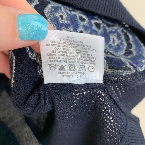 Tory Burch Merino Wool Lightweight Embroidered Short Sleeved Sweater XS - Picture 6 of 7